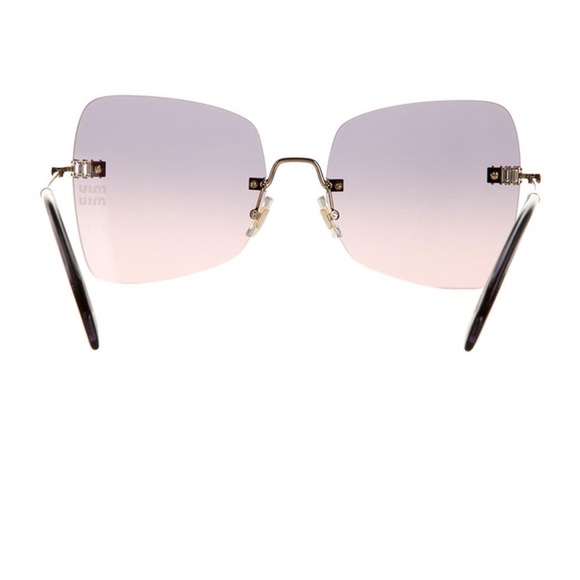 Miu Miu Gold Gradient Sunglasses with Pink Lenses - Picture 3 of 11